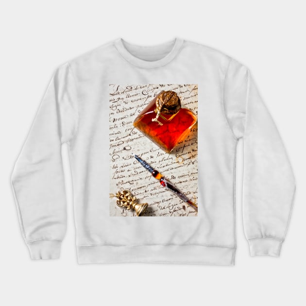 Ink bottle and pen Crewneck Sweatshirt by photogarry